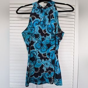 INC Sleeveless High Neck Blue Top (M)